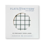 "Tahoe Pine" green plaid flat plate liners