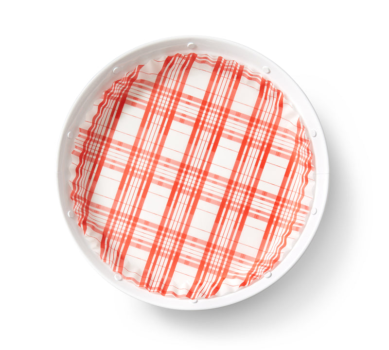 "Red Plaid" pre-formed plate liners