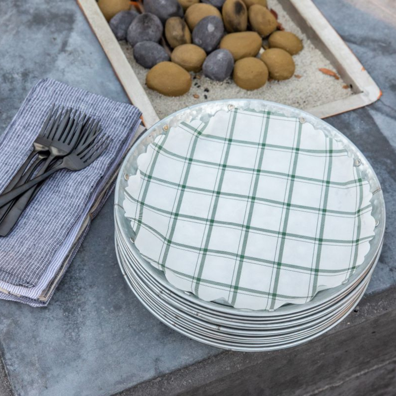 "Tahoe Pine" green windowpane Liners