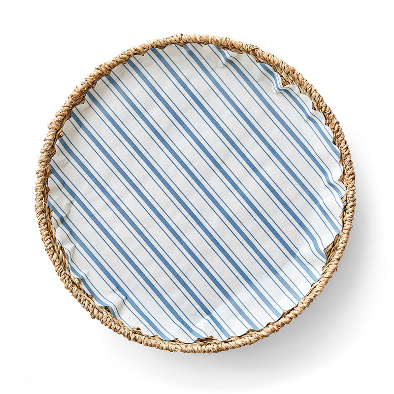 Thick and Thin Blue and White Stripes Paper Plates